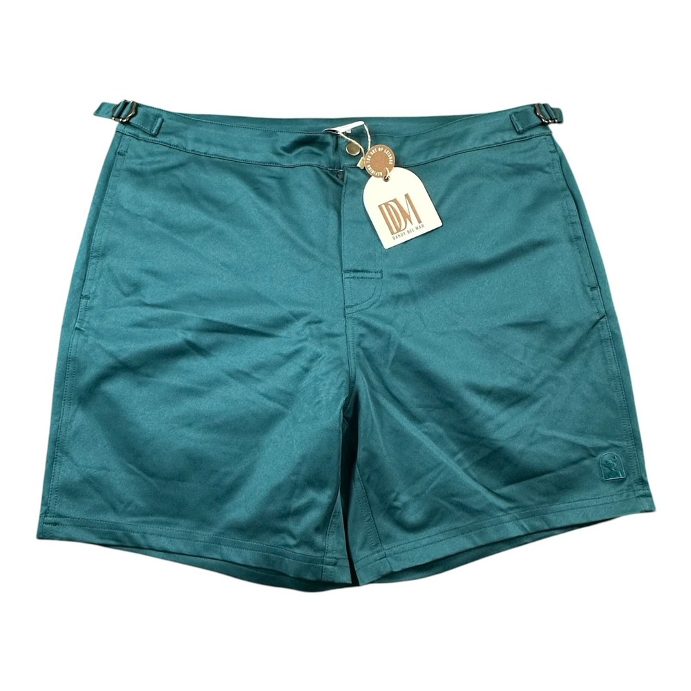 Dandy Del Mar Green Side Tab Mens Performance Unlined Swimshort Size 34 NWT